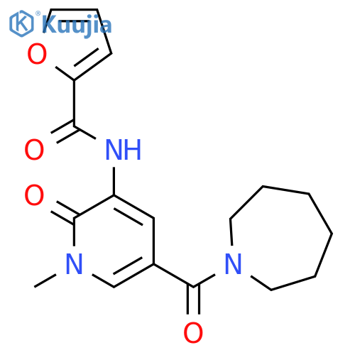 N-[5-(azepane-1-carbonyl)-1-methyl-2-oxo-1,2-dihydropyridin-3-yl]furan-2-carboxamide structure