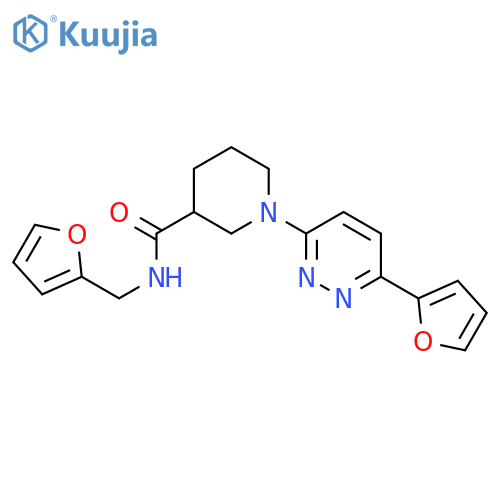 N-[(furan-2-yl)methyl]-1-[6-(furan-2-yl)pyridazin-3-yl]piperidine-3-carboxamide structure