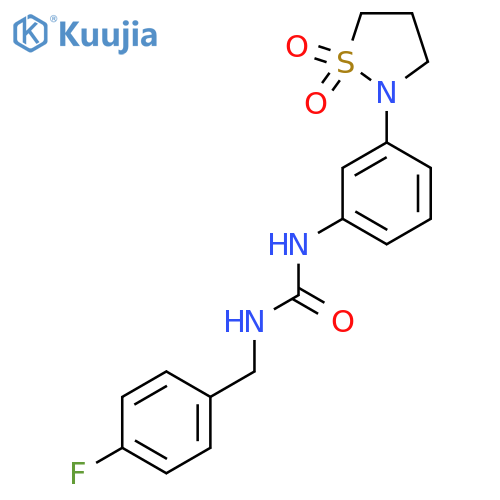 3-3-(1,1-dioxo-1lambda6,2-thiazolidin-2-yl)phenyl-1-(4-fluorophenyl)methylurea structure