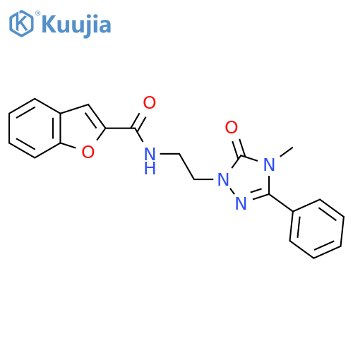 N-2-(4-methyl-5-oxo-3-phenyl-4,5-dihydro-1H-1,2,4-triazol-1-yl)ethyl-1-benzofuran-2-carboxamide structure