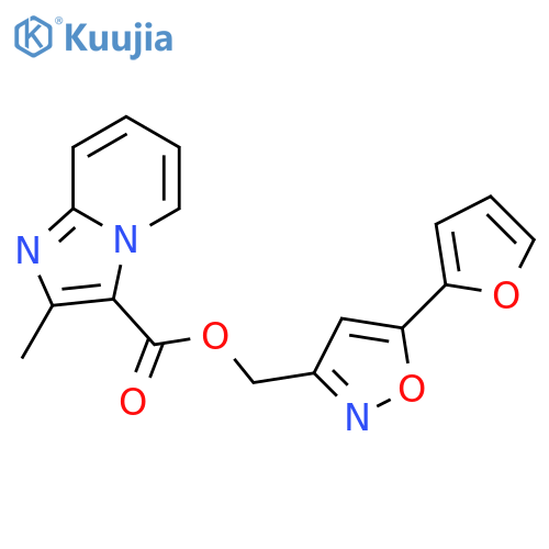 5-(furan-2-yl)-1,2-oxazol-3-ylmethyl 2-methylimidazo1,2-apyridine-3-carboxylate structure