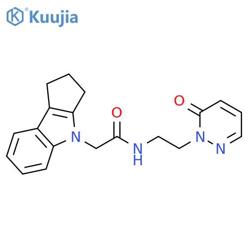 2-{1H,2H,3H,4H-cyclopentabindol-4-yl}-N-2-(6-oxo-1,6-dihydropyridazin-1-yl)ethylacetamide structure