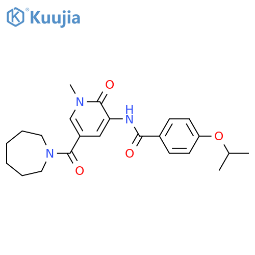 N-[5-(azepane-1-carbonyl)-1-methyl-2-oxo-1,2-dihydropyridin-3-yl]-4-(propan-2-yloxy)benzamide structure