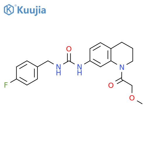 1-(4-fluorophenyl)methyl-3-1-(2-methoxyacetyl)-1,2,3,4-tetrahydroquinolin-7-ylurea structure