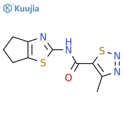 N-{4H,5H,6H-cyclopentad1,3thiazol-2-yl}-4-methyl-1,2,3-thiadiazole-5-carboxamide structure
