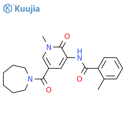 N-[5-(azepane-1-carbonyl)-1-methyl-2-oxo-1,2-dihydropyridin-3-yl]-2-methylbenzamide structure