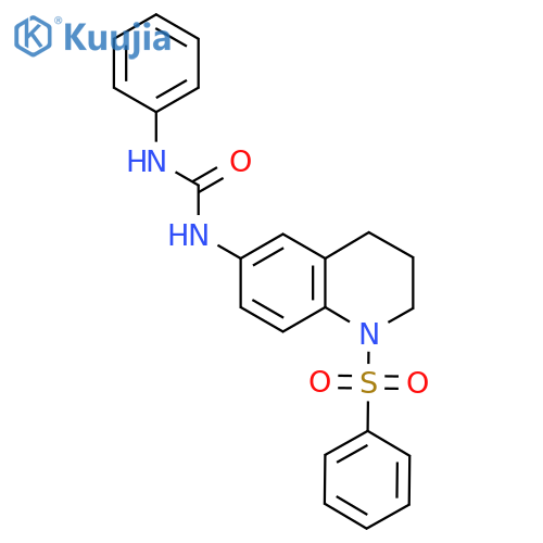 3-1-(benzenesulfonyl)-1,2,3,4-tetrahydroquinolin-6-yl-1-phenylurea structure