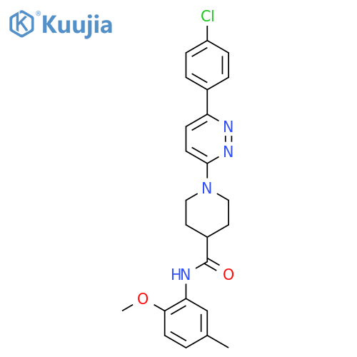 1-6-(4-chlorophenyl)pyridazin-3-yl-N-(2-methoxy-5-methylphenyl)piperidine-4-carboxamide structure
