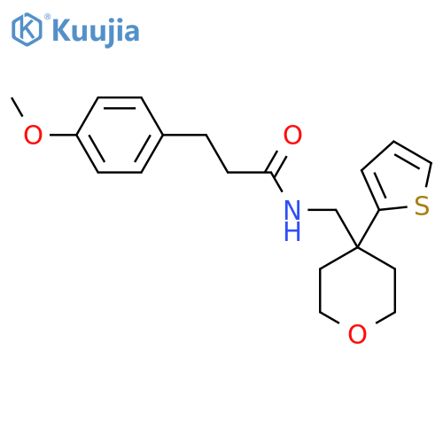 3-(4-methoxyphenyl)-N-{4-(thiophen-2-yl)oxan-4-ylmethyl}propanamide structure