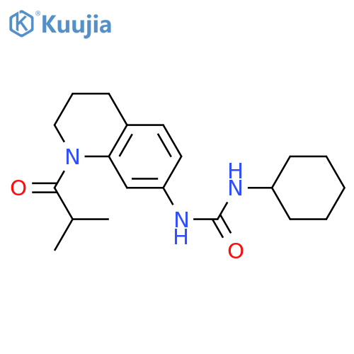1-cyclohexyl-3-1-(2-methylpropanoyl)-1,2,3,4-tetrahydroquinolin-7-ylurea structure