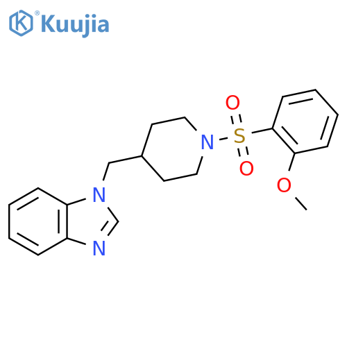 1-{1-(2-methoxybenzenesulfonyl)piperidin-4-ylmethyl}-1H-1,3-benzodiazole structure