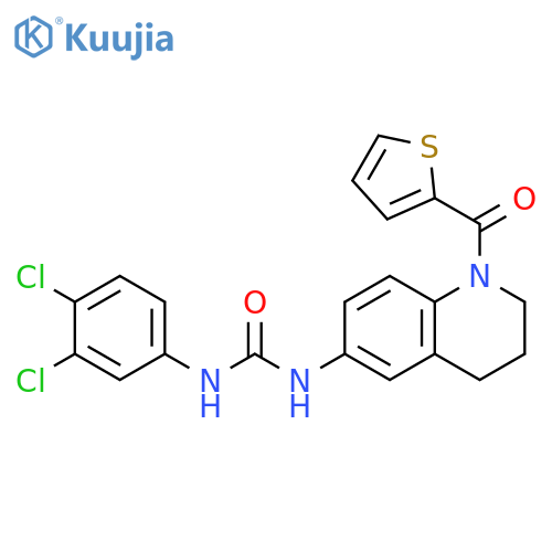 1-(3,4-dichlorophenyl)-3-[1-(thiophene-2-carbonyl)-1,2,3,4-tetrahydroquinolin-6-yl]urea structure