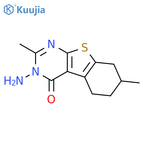 3-Amino-2,7-dimethyl-5,6,7,8-tetrahydro-1benzothieno2,3-dpyrimidin-4(3H)-one structure