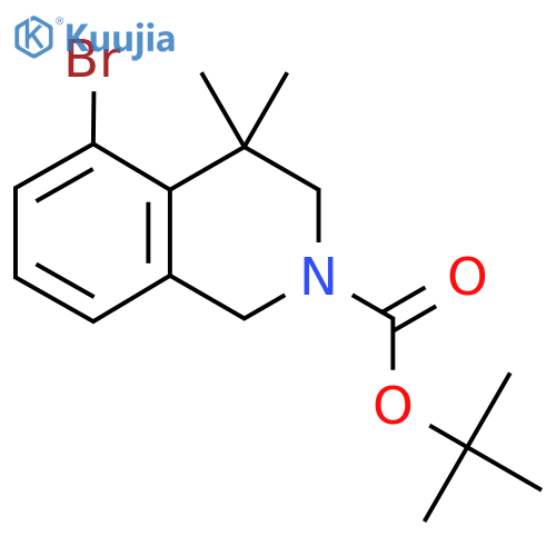 tert-butyl 5-bromo-4,4-dimethyl-1,2,3,4-tetrahydroisoquinoline-2-carboxylate structure