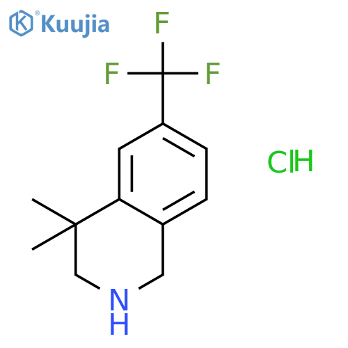 4,4-Dimethyl-6-(trifluoromethyl)-1,2,3,4-tetrahydroisoquinoline hydrochloride structure