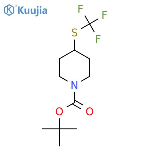 4-Trifluoromethylsulfanyl-piperidine-1-carboxylic acid tert-butyl ester structure