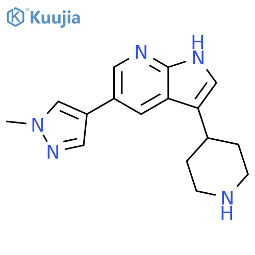 5-?(1-?methyl-?1H-?pyrazol-?4-?yl)?-?3-?(piperidin-?4-?yl)?-?1H-?pyrrolo[2,?3-?b]?pyridine structure