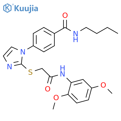 N-butyl-4-[2-({[(2,5-dimethoxyphenyl)carbamoyl]methyl}sulfanyl)-1H-imidazol-1-yl]benzamide structure