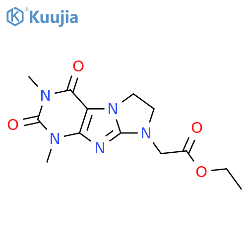 ethyl 2-{1,3-dimethyl-2,4-dioxo-1H,2H,3H,4H,6H,7H,8H-imidazo[1,2-g]purin-8-yl}acetate structure