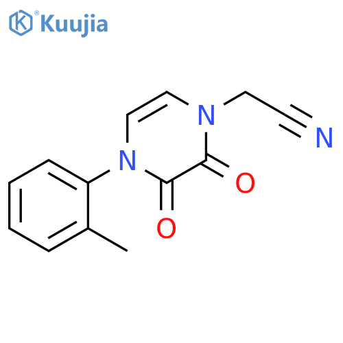 2-4-(2-methylphenyl)-2,3-dioxo-1,2,3,4-tetrahydropyrazin-1-ylacetonitrile structure