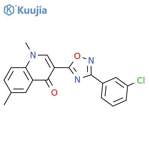 3-[3-(3-chlorophenyl)-1,2,4-oxadiazol-5-yl]-1,6-dimethyl-1,4-dihydroquinolin-4-one structure