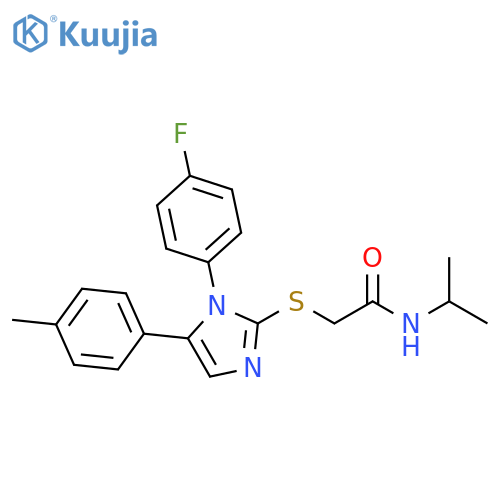 2-{[1-(4-fluorophenyl)-5-(4-methylphenyl)-1H-imidazol-2-yl]sulfanyl}-N-(propan-2-yl)acetamide structure