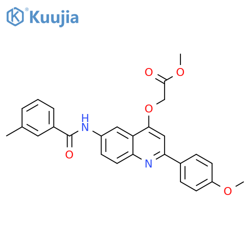 methyl 2-{[2-(4-methoxyphenyl)-6-(3-methylbenzamido)quinolin-4-yl]oxy}acetate structure