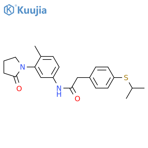 N-4-methyl-3-(2-oxopyrrolidin-1-yl)phenyl-2-4-(propan-2-ylsulfanyl)phenylacetamide structure