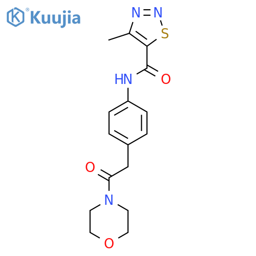 4-methyl-N-{4-2-(morpholin-4-yl)-2-oxoethylphenyl}-1,2,3-thiadiazole-5-carboxamide structure