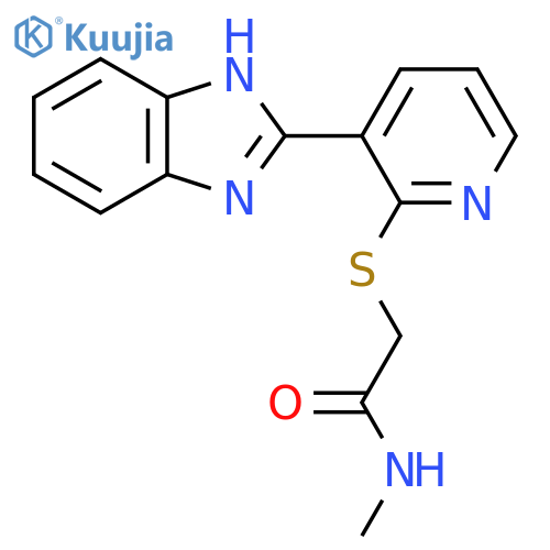 2-{3-(1H-1,3-benzodiazol-2-yl)pyridin-2-ylsulfanyl}-N-methylacetamide structure