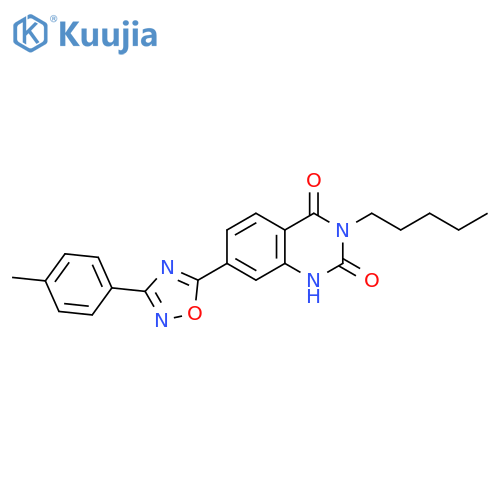 7-[3-(4-methylphenyl)-1,2,4-oxadiazol-5-yl]-3-pentyl-1,2,3,4-tetrahydroquinazoline-2,4-dione structure