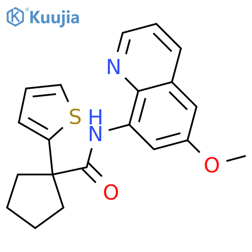 N-(6-methoxyquinolin-8-yl)-1-(thiophen-2-yl)cyclopentane-1-carboxamide structure