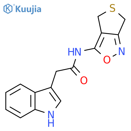 2-(1H-indol-3-yl)-N-{4H,6H-thieno3,4-c1,2oxazol-3-yl}acetamide structure