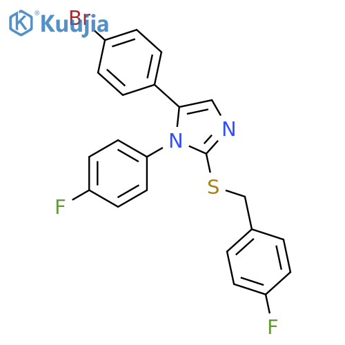 5-(4-bromophenyl)-1-(4-fluorophenyl)-2-{[(4-fluorophenyl)methyl]sulfanyl}-1H-imidazole structure