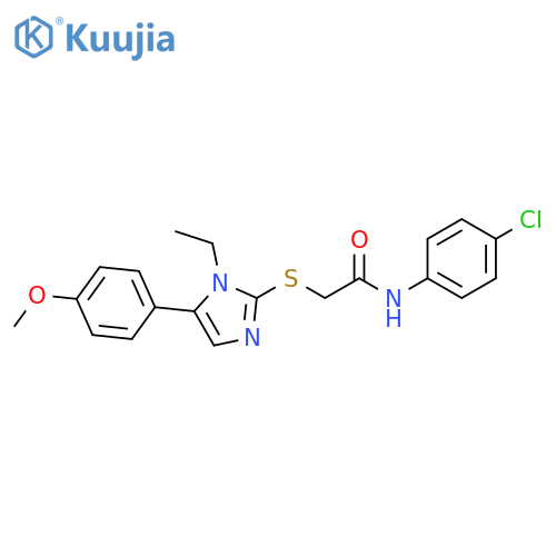 N-(4-chlorophenyl)-2-{[1-ethyl-5-(4-methoxyphenyl)-1H-imidazol-2-yl]sulfanyl}acetamide structure
