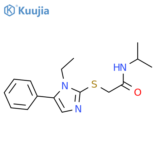 2-[(1-ethyl-5-phenyl-1H-imidazol-2-yl)sulfanyl]-N-(propan-2-yl)acetamide structure