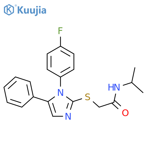 2-{[1-(4-fluorophenyl)-5-phenyl-1H-imidazol-2-yl]sulfanyl}-N-(propan-2-yl)acetamide structure