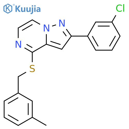 2-(3-chlorophenyl)-4-{[(3-methylphenyl)methyl]sulfanyl}pyrazolo[1,5-a]pyrazine structure