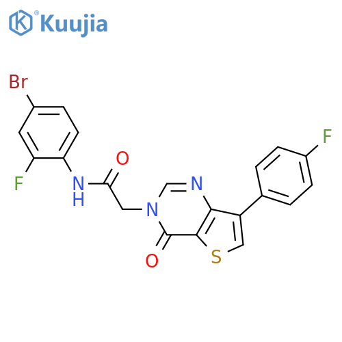 N-(4-bromo-2-fluorophenyl)-2-[7-(4-fluorophenyl)-4-oxo-3H,4H-thieno[3,2-d]pyrimidin-3-yl]acetamide structure