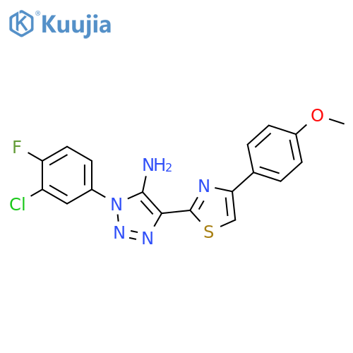 1-(3-chloro-4-fluorophenyl)-4-[4-(4-methoxyphenyl)-1,3-thiazol-2-yl]-1H-1,2,3-triazol-5-amine structure