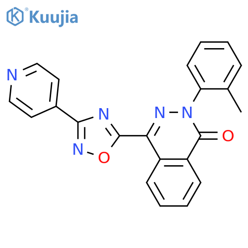 2-(2-methylphenyl)-4-[3-(pyridin-4-yl)-1,2,4-oxadiazol-5-yl]-1,2-dihydrophthalazin-1-one structure