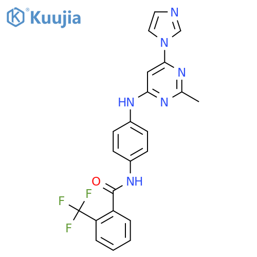 N-(4-{6-(1H-imidazol-1-yl)-2-methylpyrimidin-4-ylamino}phenyl)-2-(trifluoromethyl)benzamide structure