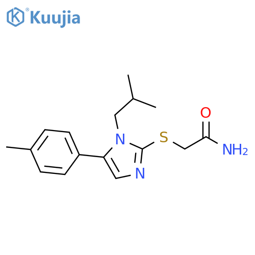2-{[5-(4-methylphenyl)-1-(2-methylpropyl)-1H-imidazol-2-yl]sulfanyl}acetamide structure