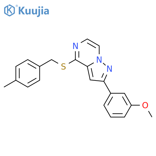 2-(3-methoxyphenyl)-4-{[(4-methylphenyl)methyl]sulfanyl}pyrazolo[1,5-a]pyrazine structure