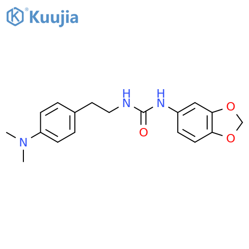3-(2H-1,3-benzodioxol-5-yl)-1-{2-4-(dimethylamino)phenylethyl}urea structure