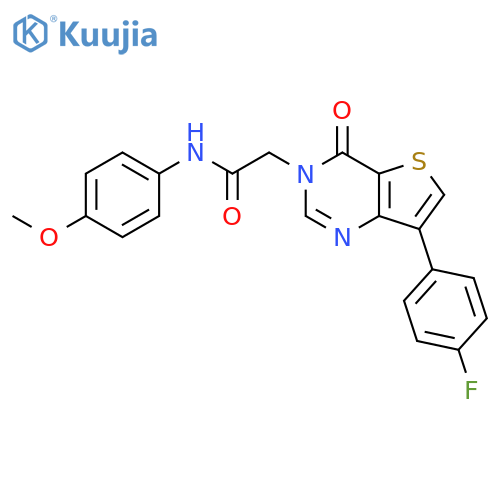 2-[7-(4-fluorophenyl)-4-oxo-3H,4H-thieno[3,2-d]pyrimidin-3-yl]-N-(4-methoxyphenyl)acetamide structure