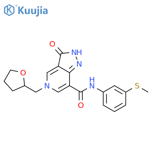 N-3-(methylsulfanyl)phenyl-3-oxo-5-(oxolan-2-yl)methyl-2H,3H,5H-pyrazolo4,3-cpyridine-7-carboxamide structure
