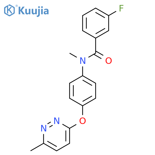 3-fluoro-N-methyl-N-{4-(6-methylpyridazin-3-yl)oxyphenyl}benzamide structure
