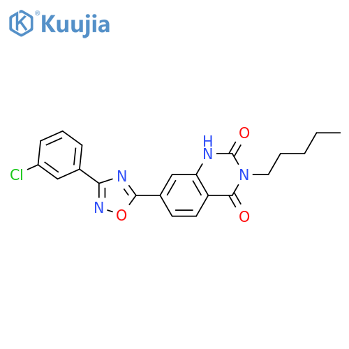 7-[3-(3-chlorophenyl)-1,2,4-oxadiazol-5-yl]-3-pentyl-1,2,3,4-tetrahydroquinazoline-2,4-dione structure