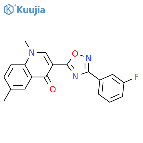 3-[3-(3-fluorophenyl)-1,2,4-oxadiazol-5-yl]-1,6-dimethyl-1,4-dihydroquinolin-4-one structure